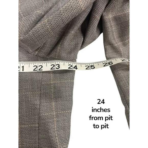 Cremieux Collection 46L Wool Blazer Loro Piana Fabric Windowpane Plaid Canada